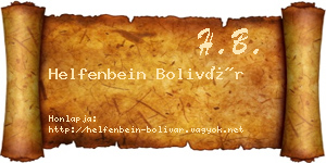 Helfenbein Bolivár névjegykártya